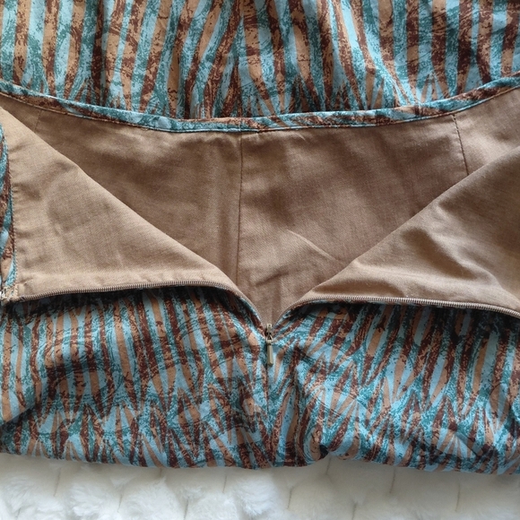 Teal and Brown Women's Skirt Plus - Picture 7 of 9